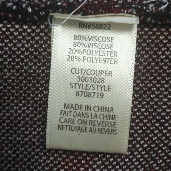 Max Studio Nash Sweater Knit Skirt S/M Black Wine - Picture 9 of 10